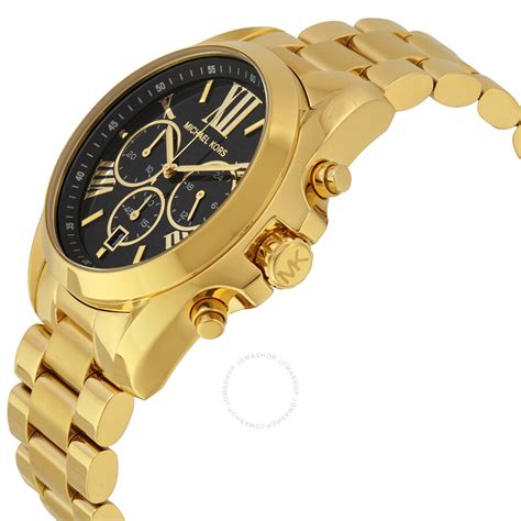 michael kors gold and black dial watch womens